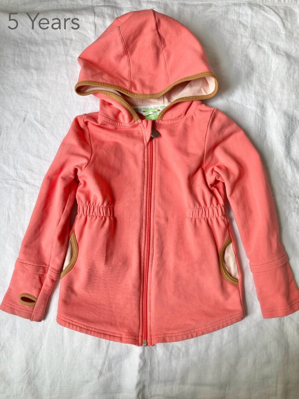 Peekaboo Beans Size 5 Kid Girl Pink Zip Hoodie Fall Spring Balletcore